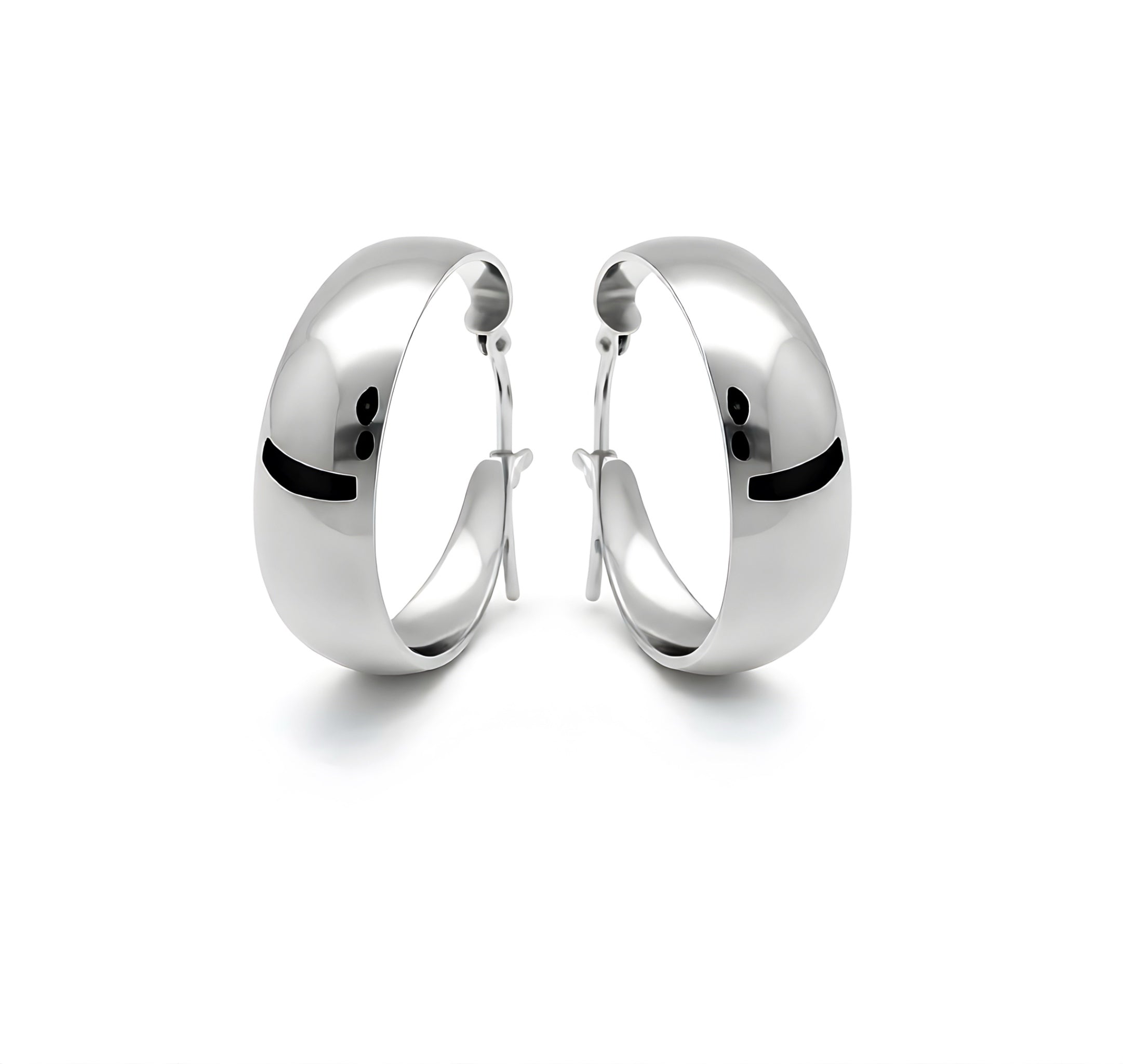 Boucles d’oreilles créole cubaines argent finition brillante
