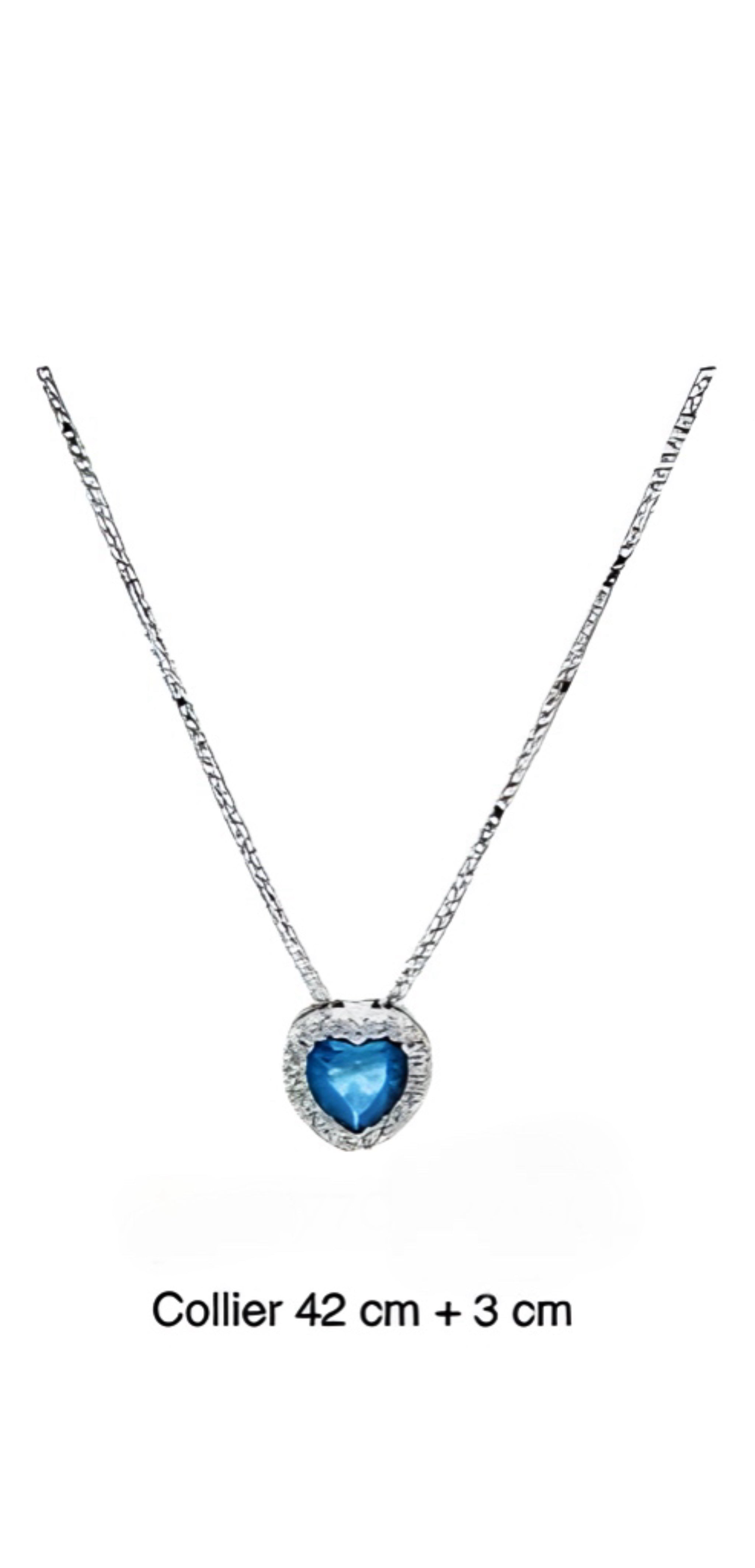 COLLIER ARGENT ET OXYDE DE COULEUR