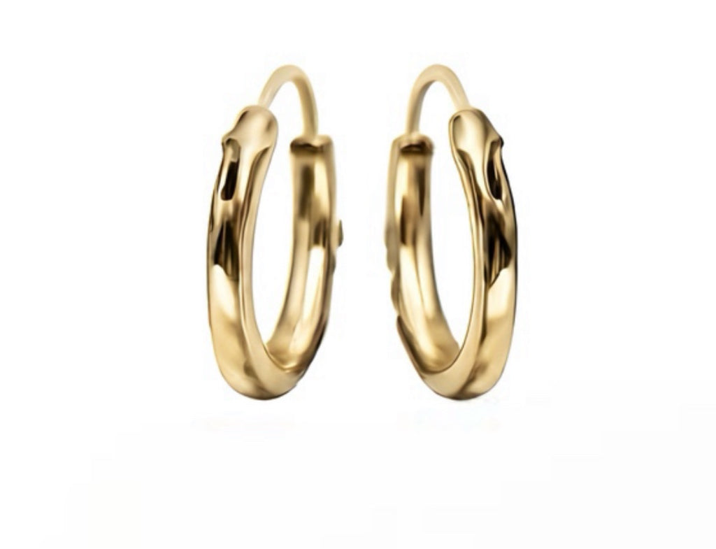 Créoles argent rhodié dorures jaune diamantées