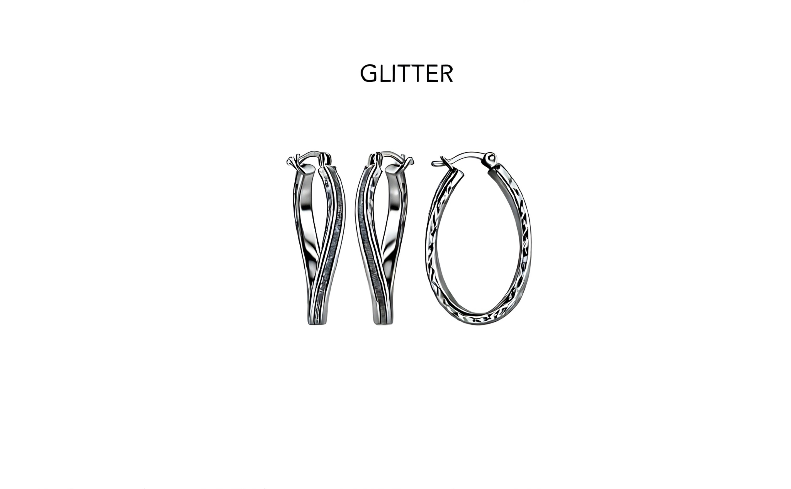 Boucles d’oreilles argent rhodié Glitter
