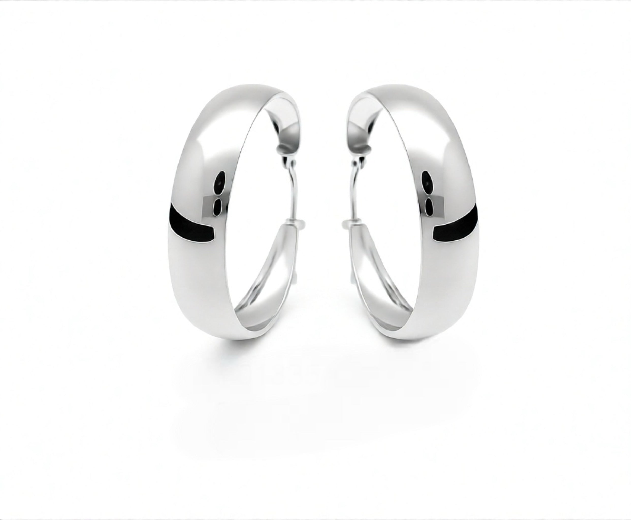 Boucles d’oreilles créole cubaines argent finition brillante