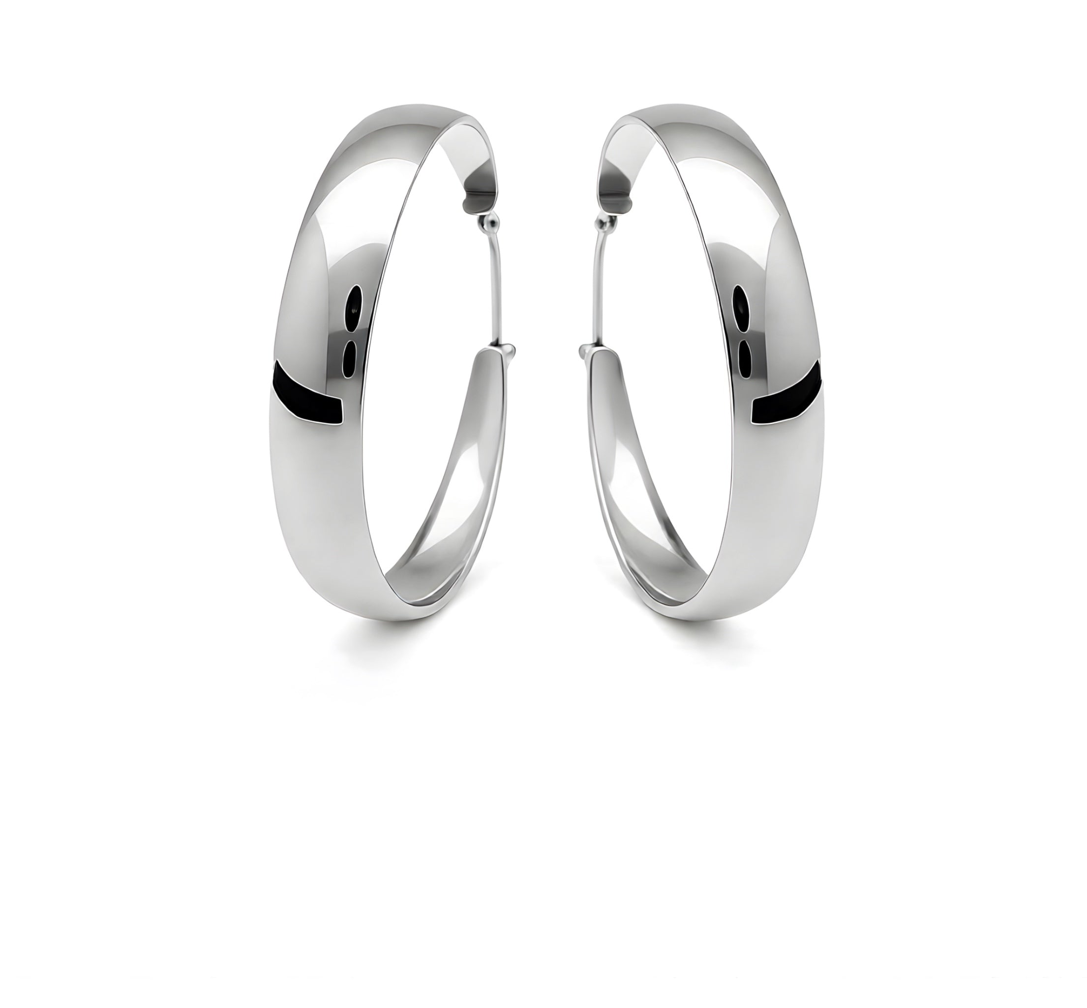 Boucles d’oreilles créole cubaines argent finition brillante