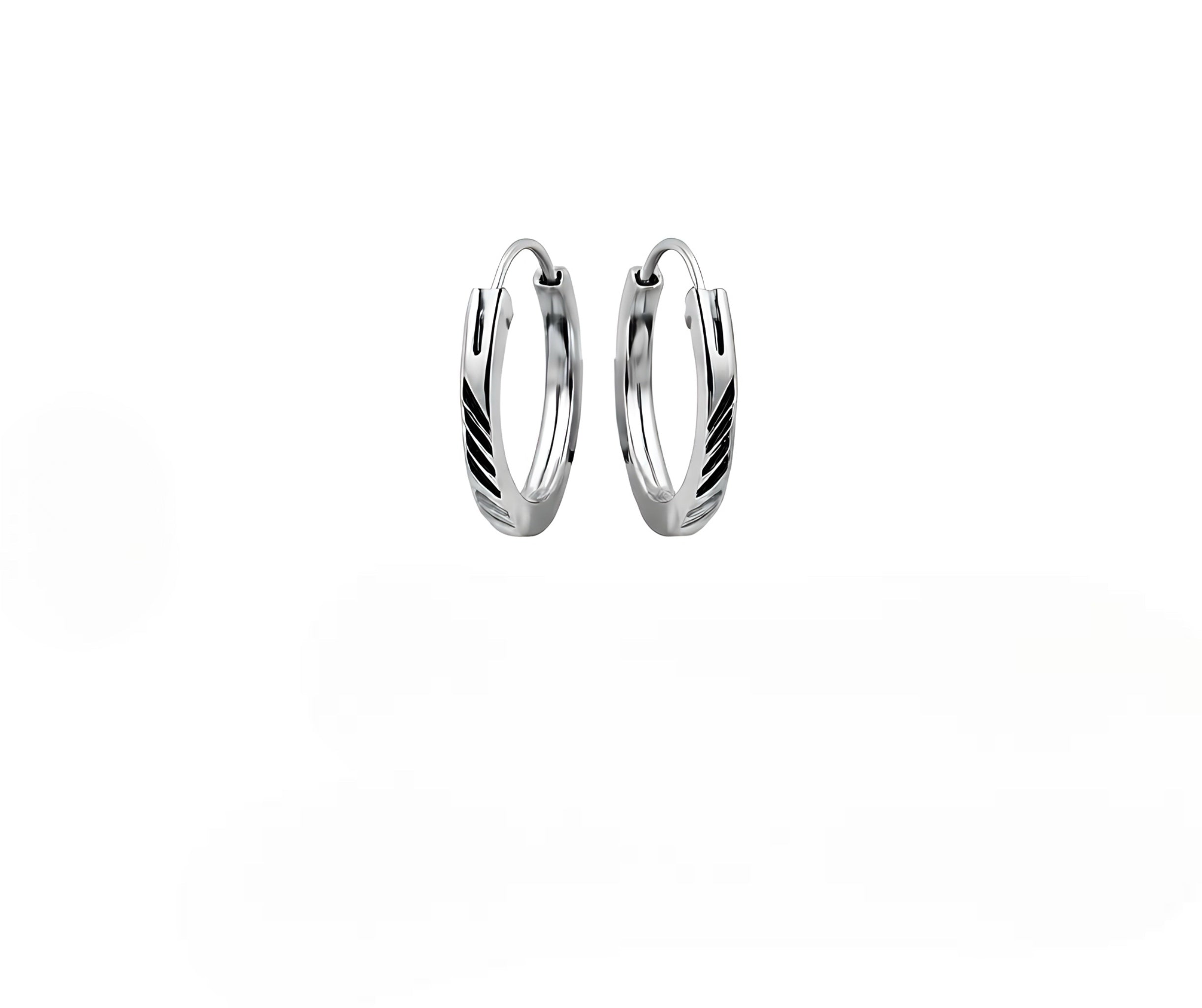 Boucles d’oreilles créole en argent rhodié