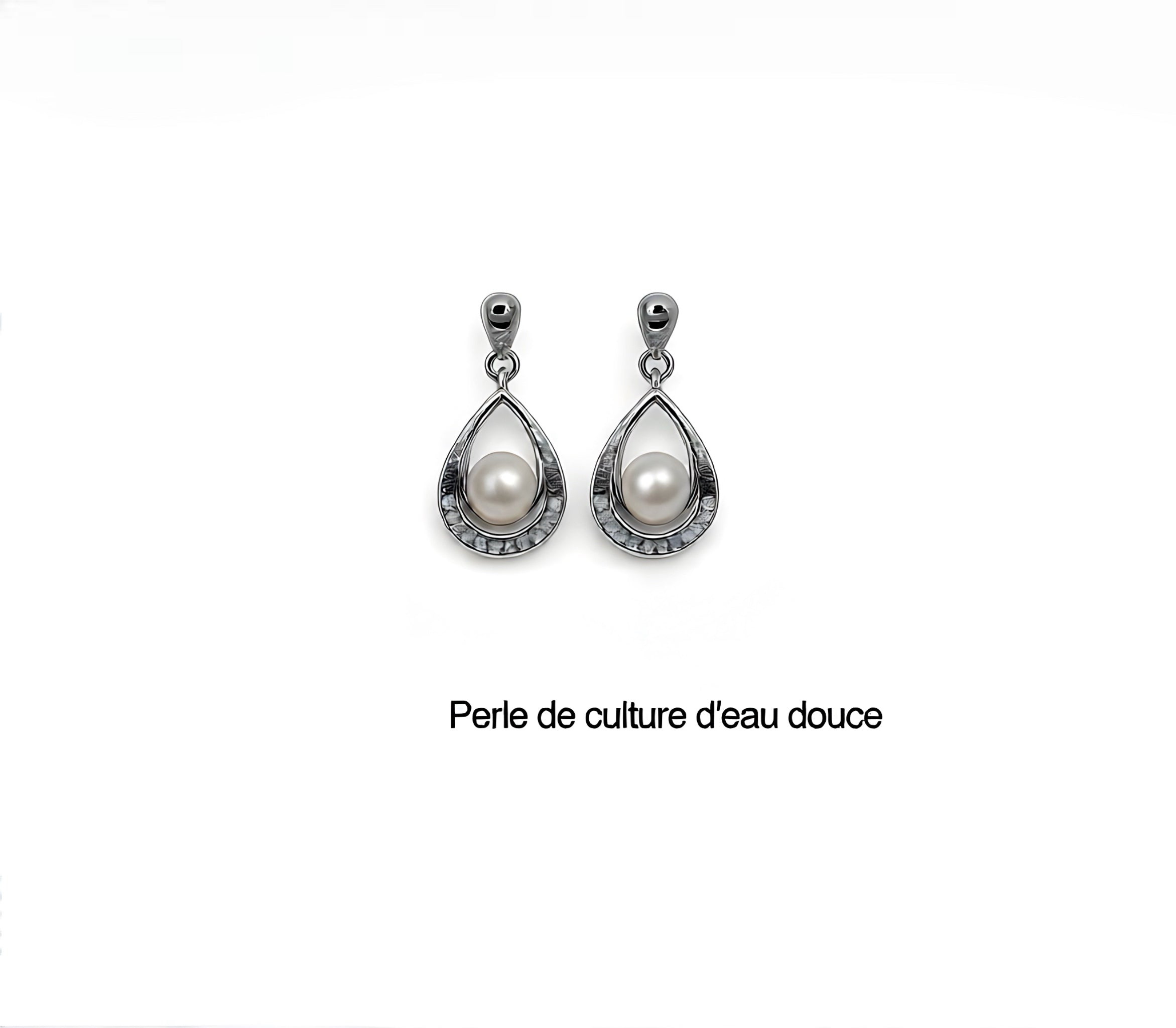 Boucles d’oreilles argent avec perle de culture d’eau douce