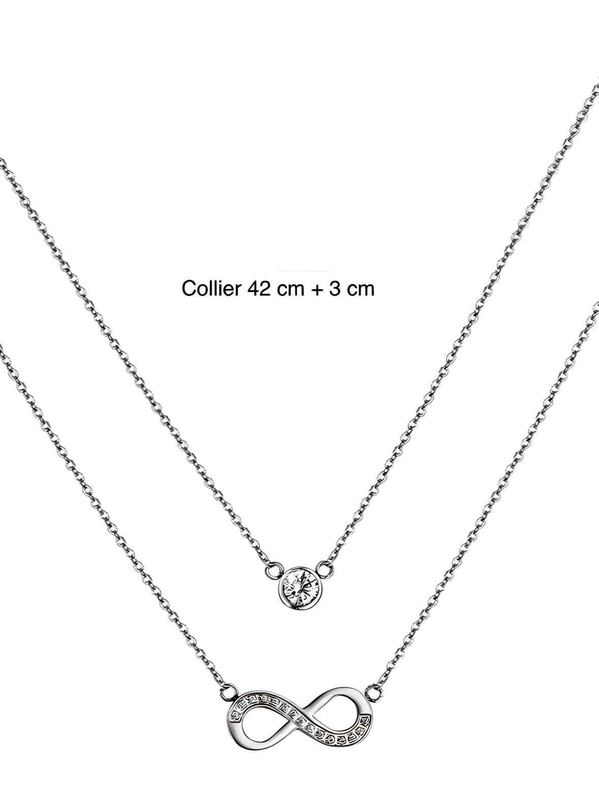 Collier double avec infinie en acier