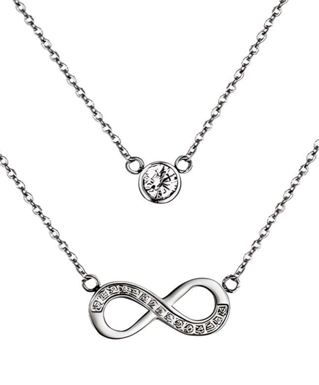 Collier double avec infinie en acier