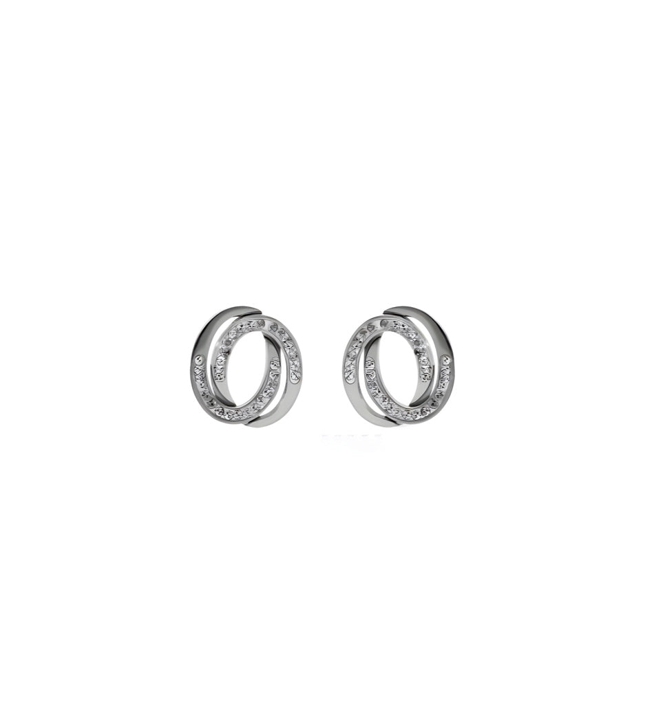Boucles d’oreilles acier imitation or avec des oxydes zirconium véritable