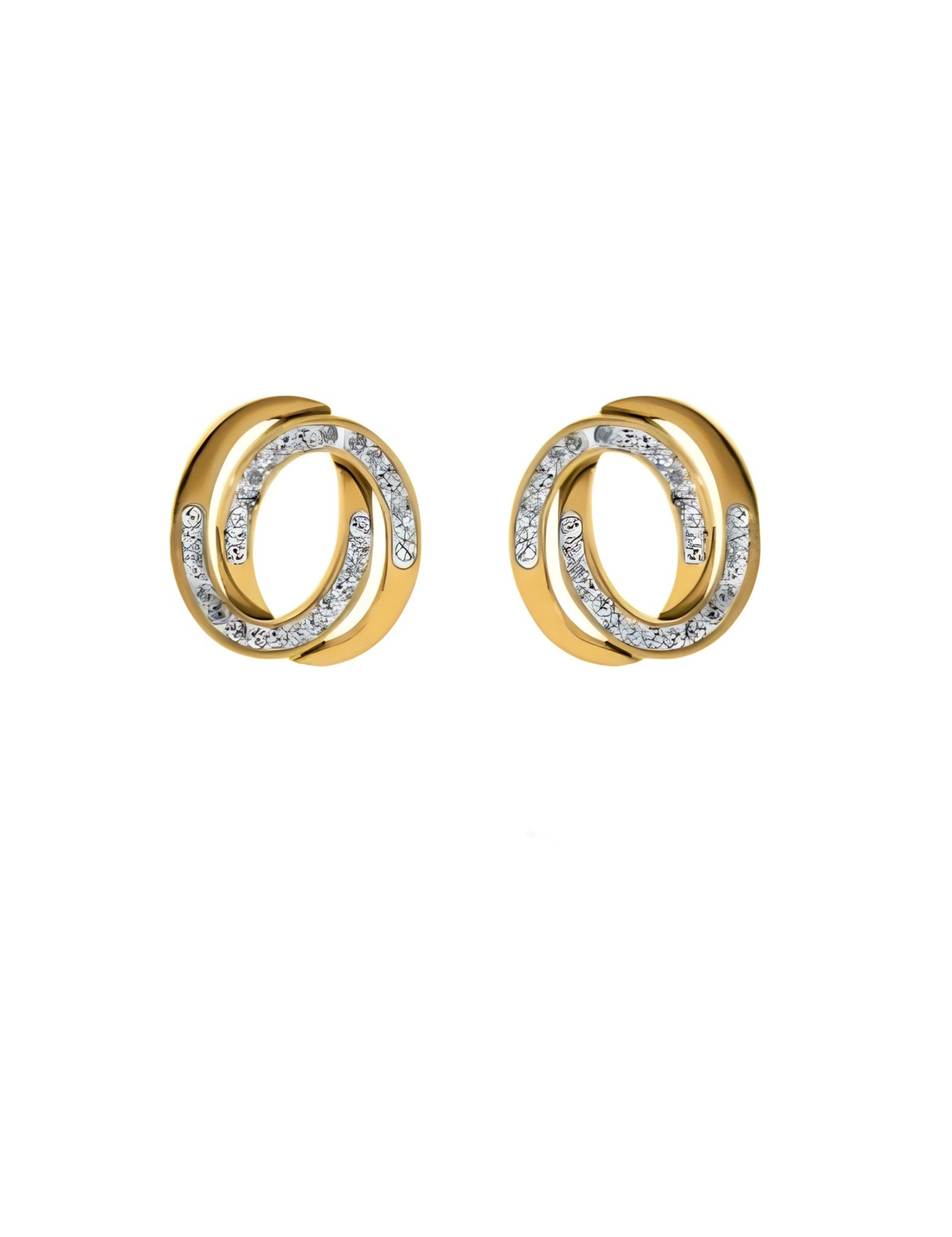 Boucles d’oreilles acier imitation or avec des oxydes zirconium véritable