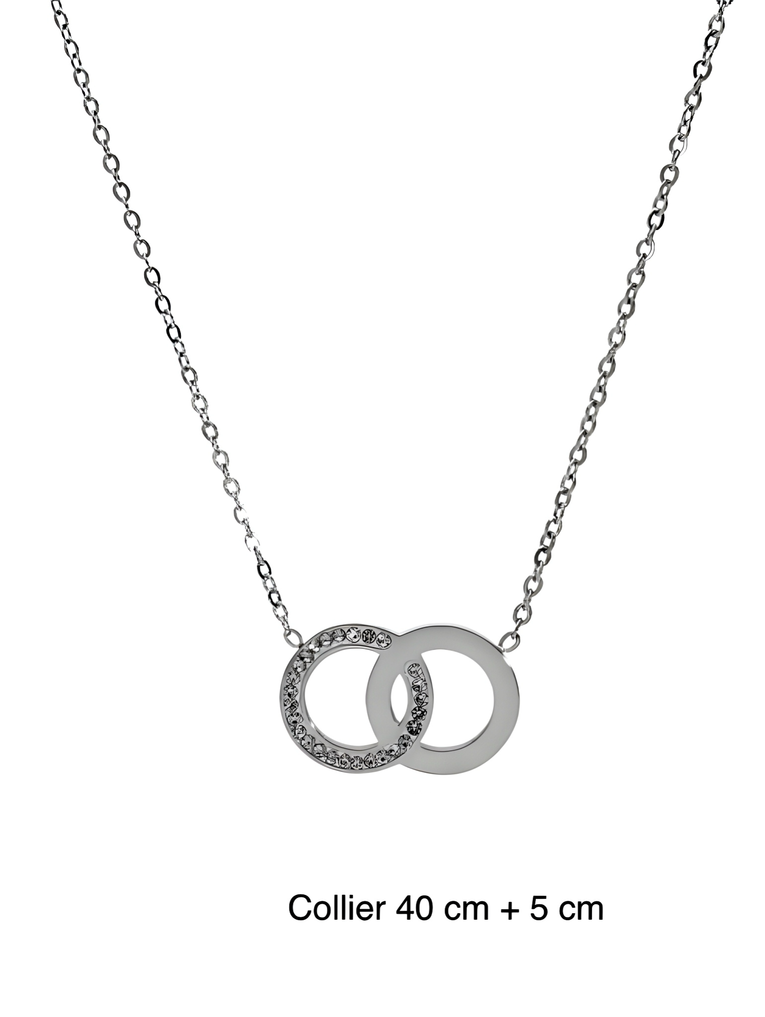 Collier acier imitation or avec oxyde de zirconium
