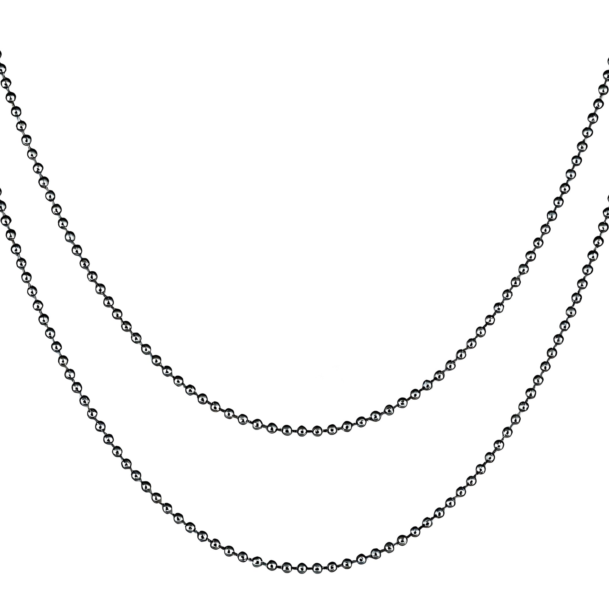 Collier double acier maille boule